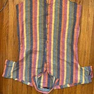 Madewell rainbow stripe courier shirt dress 🌈